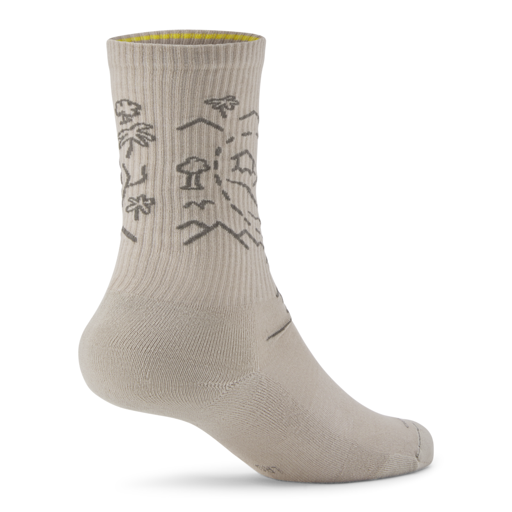 Alternative view of Anytime Crew Sock - Rugged Beige (Hazy Pine) - NZ Map
