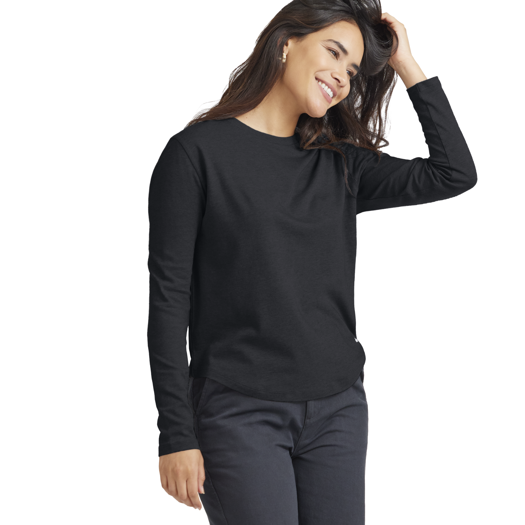 Alternative view of Women's Soft Merino Long Sleeve Tee - True Black