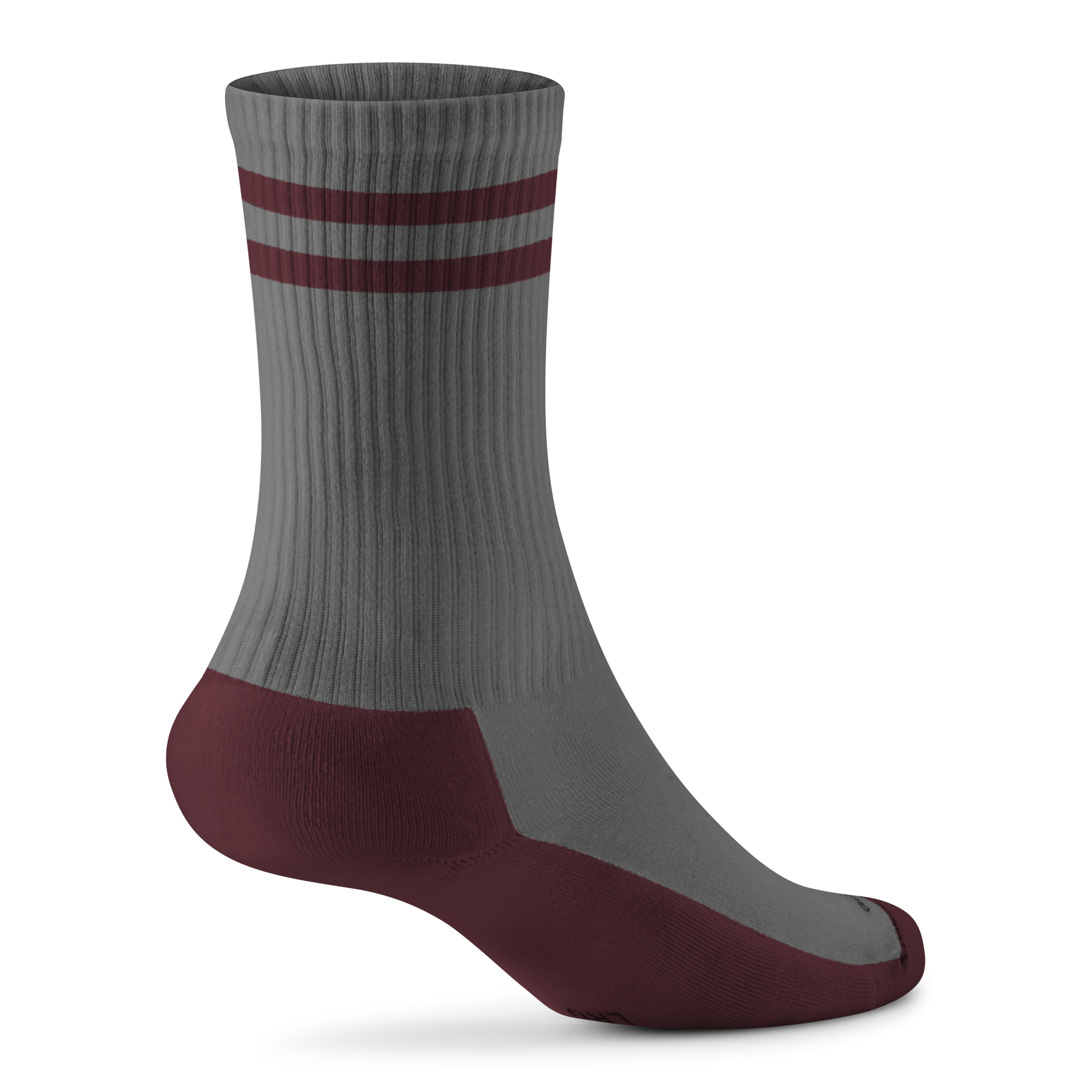 Alternative view of Anytime Crew Sock - Medium Grey/Hazy Burgundy Stripe