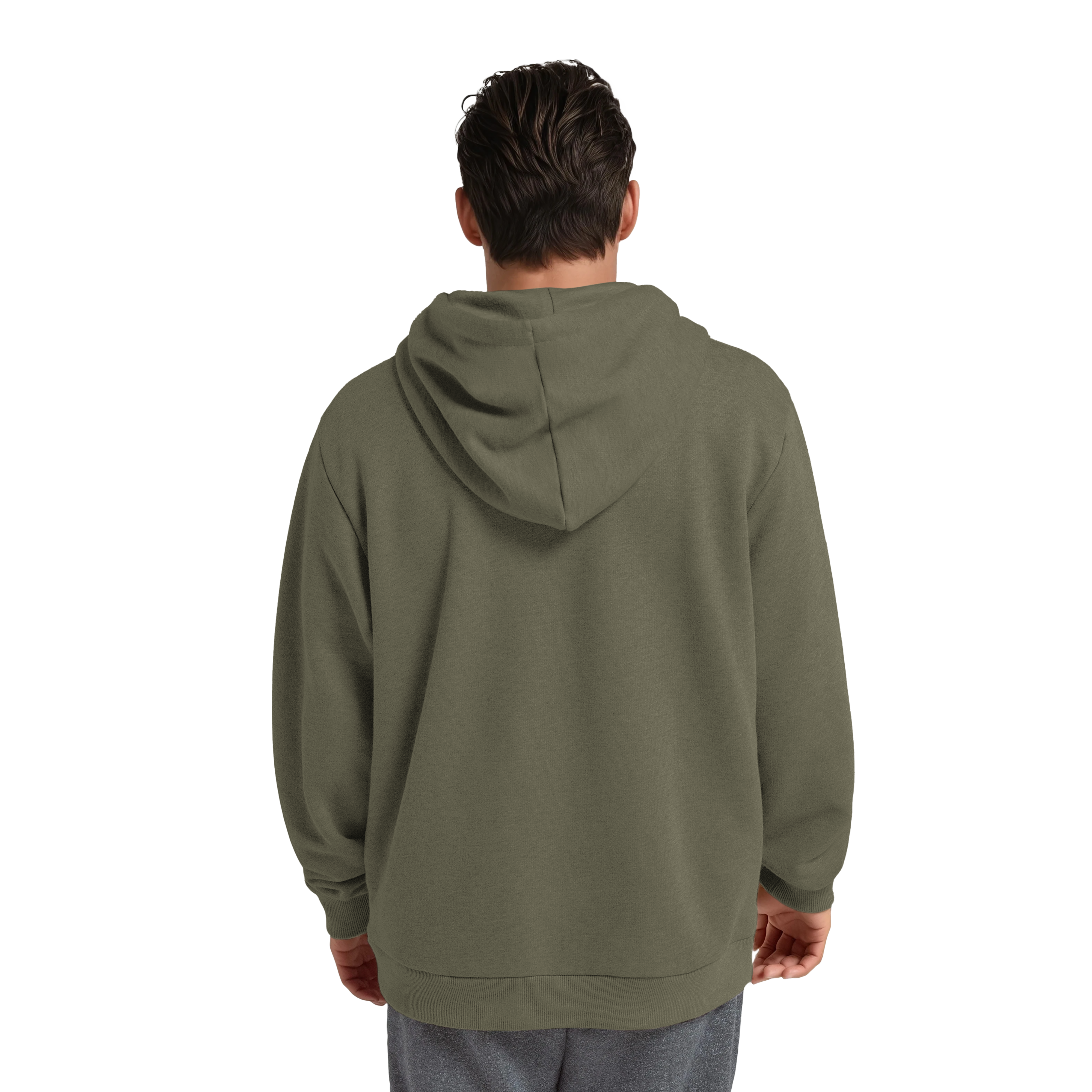 Alternative view of Unisex Merino Blend Hoodie - Burnt Olive